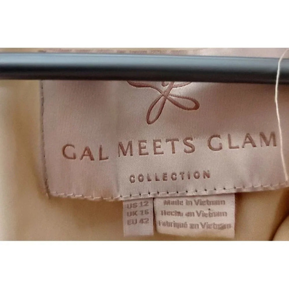 Gal Meets Glam Dress Sz 12 Ivory Midi Classic Modest Femme Romantic Chic Retro - Picture 3 of 12